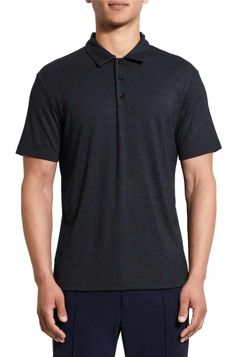 Bron Anemone Modal Blend Jersey Polo, Main, color, BLACK MULTI