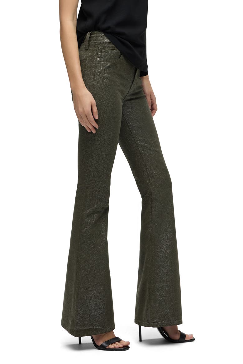 Holly Glitter High Waist Flare Jeans, Alternate, color, CYPRESS GLITTER