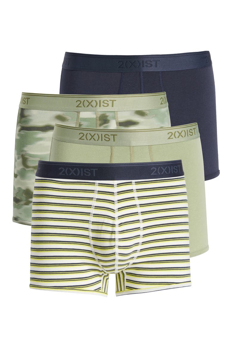 4-Pack No-Show Stretch Trunks, Alternate, color, BLUE NAVY MATTE GREEN STRIPE