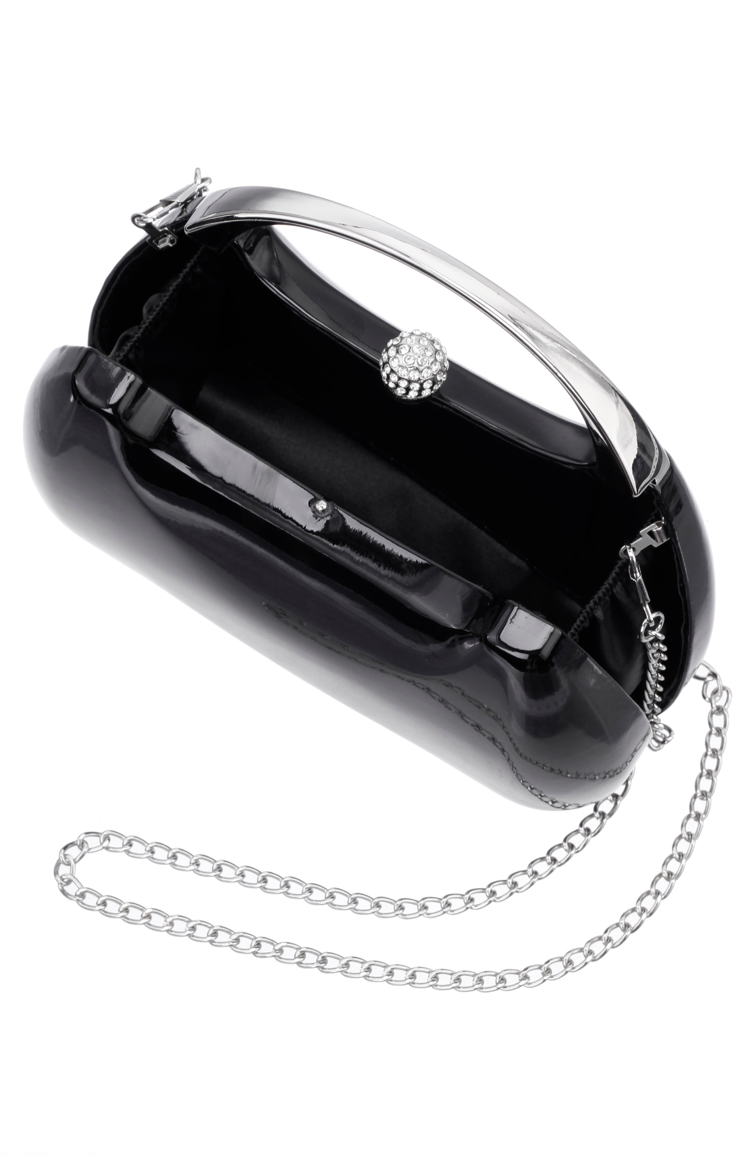 Nina Minaudière Top Handle Bag, Alternate, color, Black