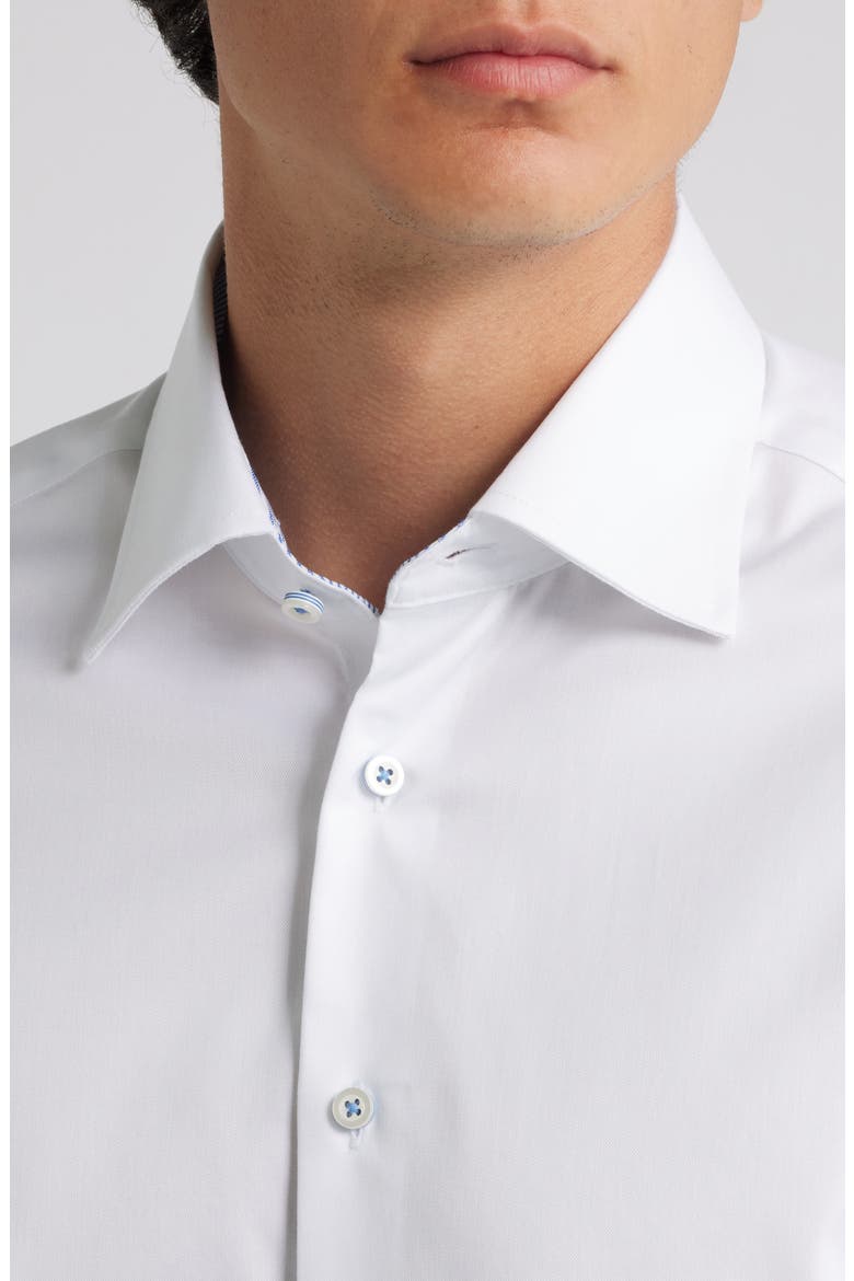 Luxury Slim Fit Non-Iron Dress Shirt, Alternate, color, WHITE