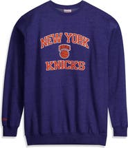 Mitchell & Ness Men's Mitchell & Ness Heather Blue New York Knicks Hardwood Classics Big & Tall Crewneck Sweatshirt