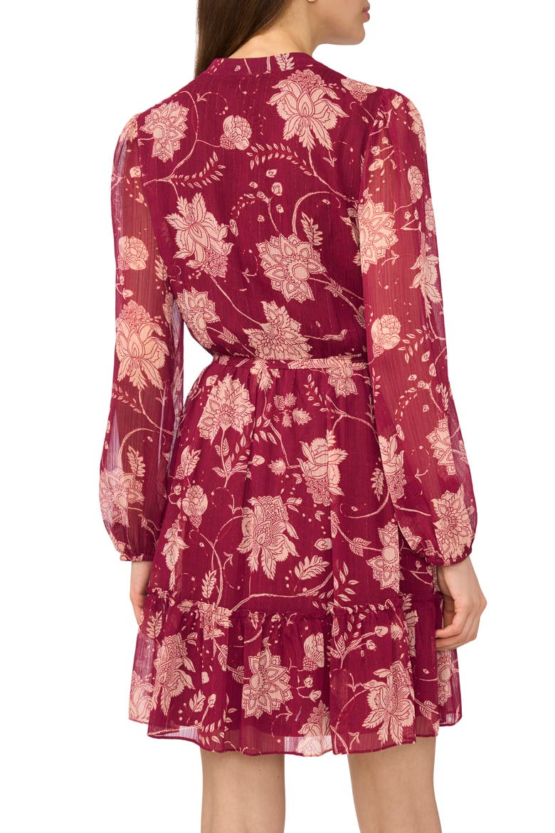 Pleated Long Sleeve Dress, Alternate, color, PINK MULTI