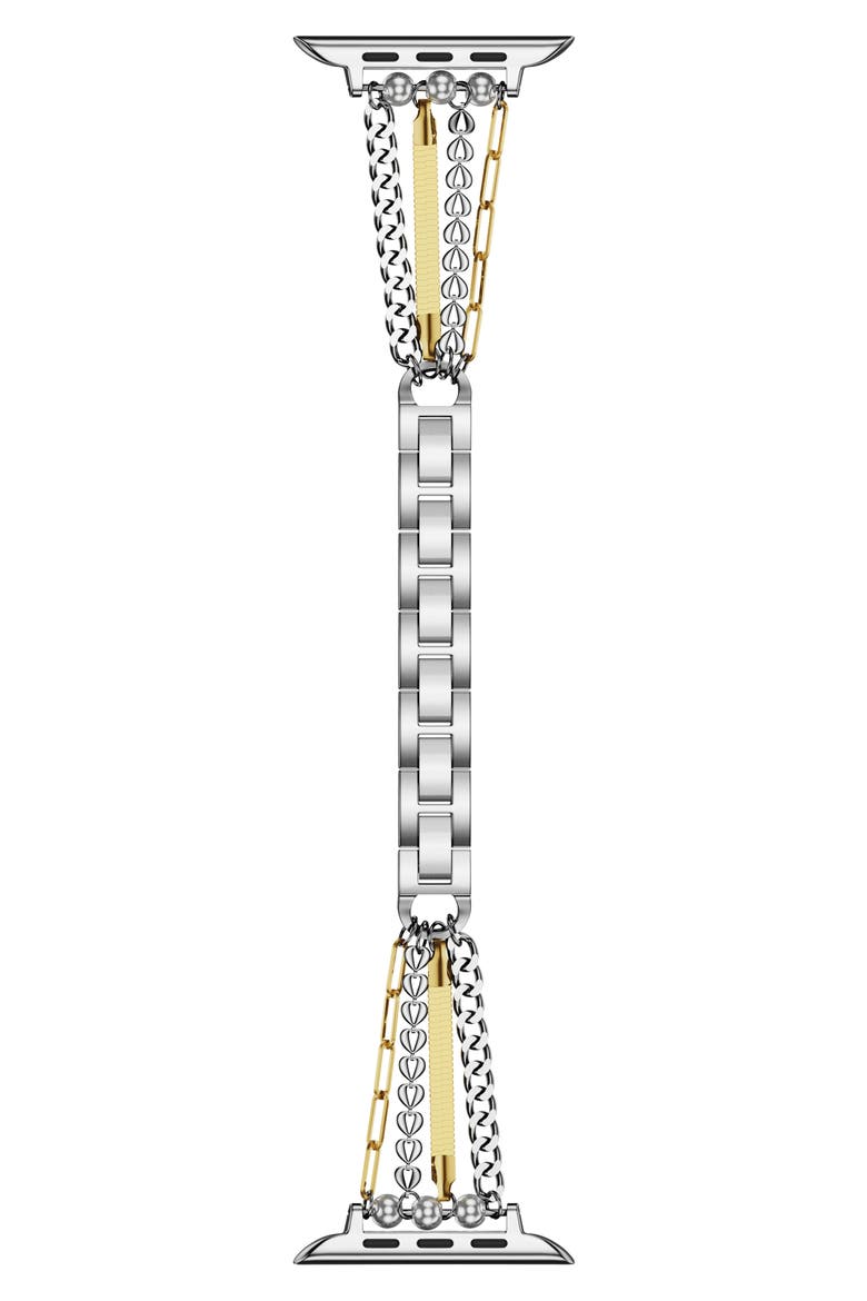 Leo Mixed Chain Stainless Steel Apple Watch® Bracelet Watchband, Main, color, SILVER/ GOLD