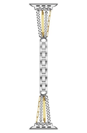 The Posh Tech Leo Mixed Chain Stainless Steel Apple Watch® Bracelet Watchband In Silver/gold