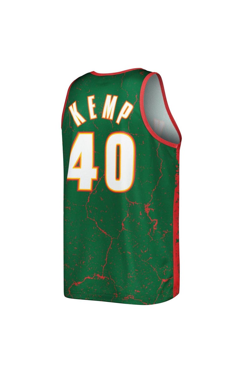 Mitchell & Ness Men's Mitchell & Ness Shawn Kemp Green Seattle SuperSonics 1995-96 Hardwood Classics Player Burst Tank Top, Alternate, color, 