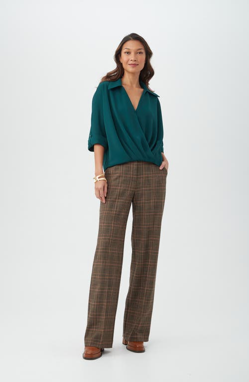 Trina Turk Otto Faux Wrap Top In Green