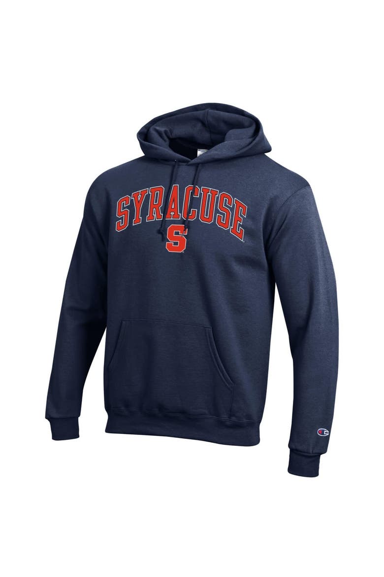 Men's Champion  Navy Syracuse Orange Arch Over Logo Pullover Hoodie, Alternate, color, Navy