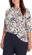 NIC+ZOE Supersoft Blurry Leaf Print Sweater