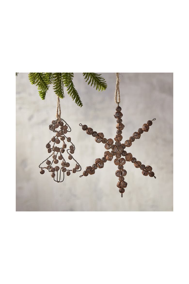 Brown Iron Bell Tree Ornament for Christmas Decor Dust Clean, Alternate, color, Brown