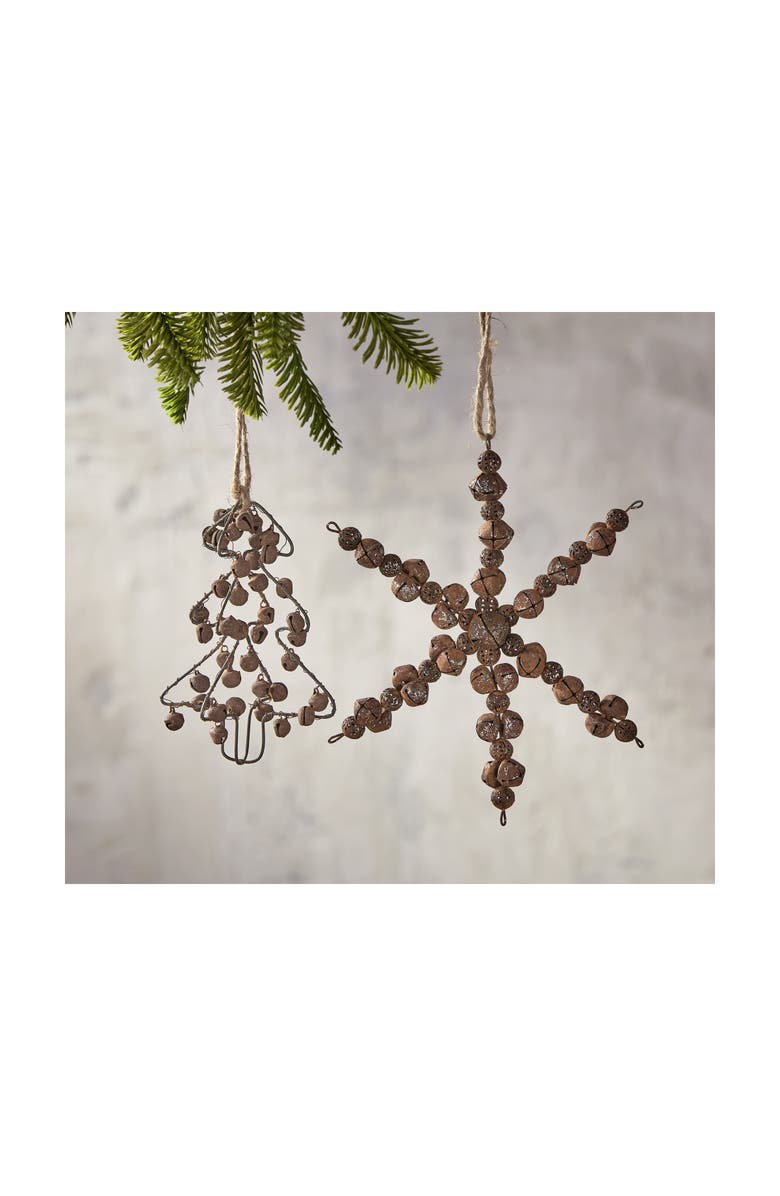 tag Brown Iron Bell Tree Ornament for Christmas Decor Dust Clean, Alternate, color, Brown