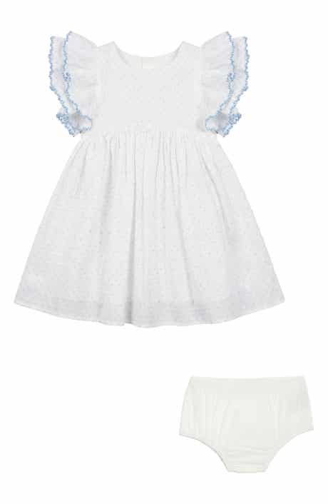 Pippa & Julie Dot Ruffle Sleeve Dress & Bloomers Set