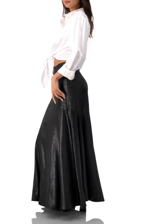 Ivonne A-line Midi Skirt In Black