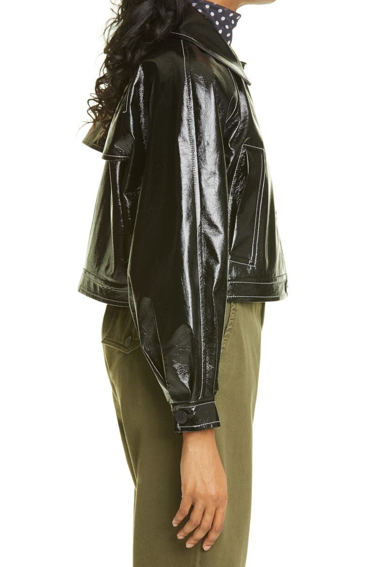 Bracca Faux Leather Jacket, Alternate, color, BLACK
