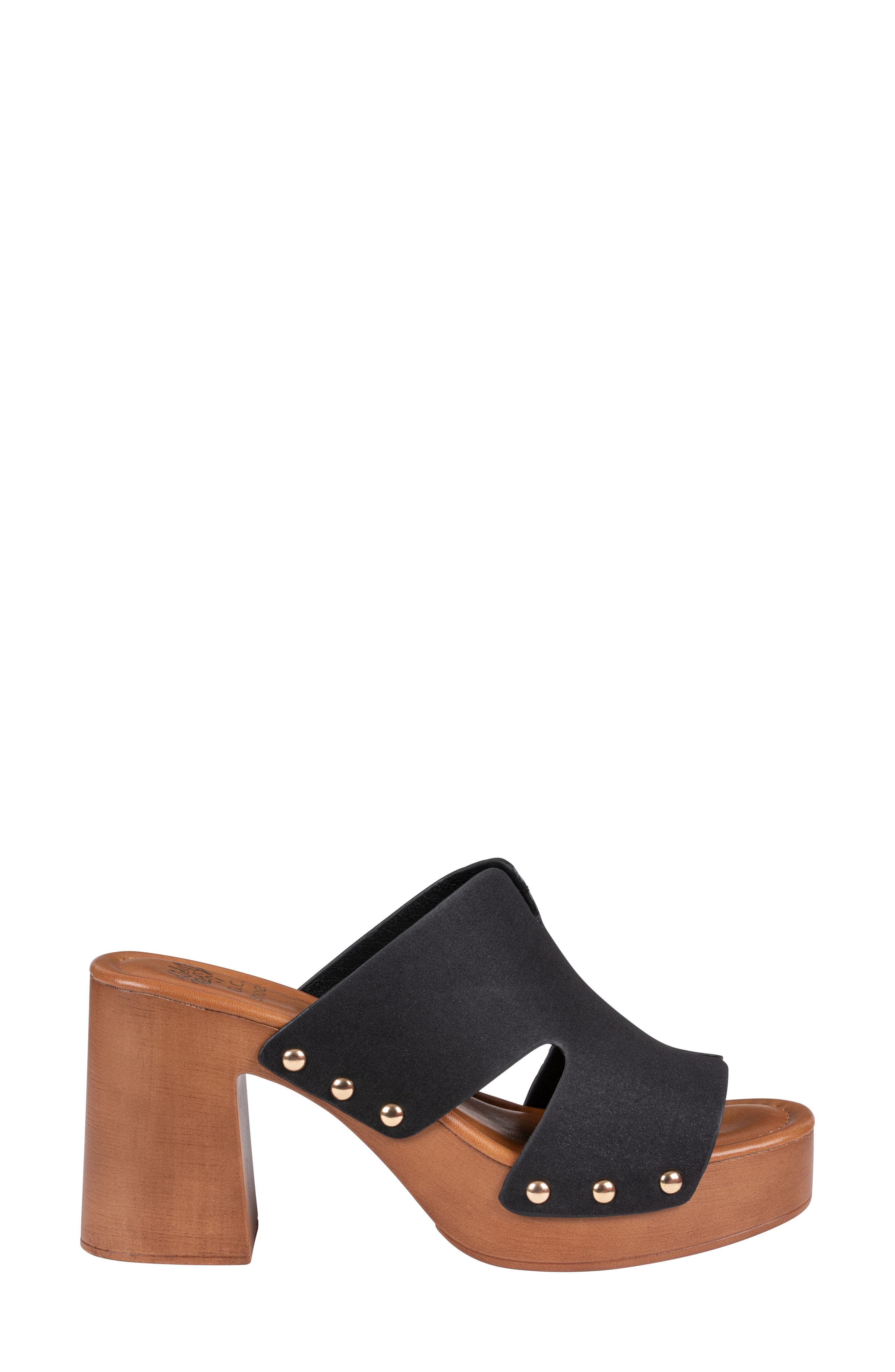 GOOD CHOICE NEW YORK Cocktail Cutout Platform Mule, Alternate, color, Black