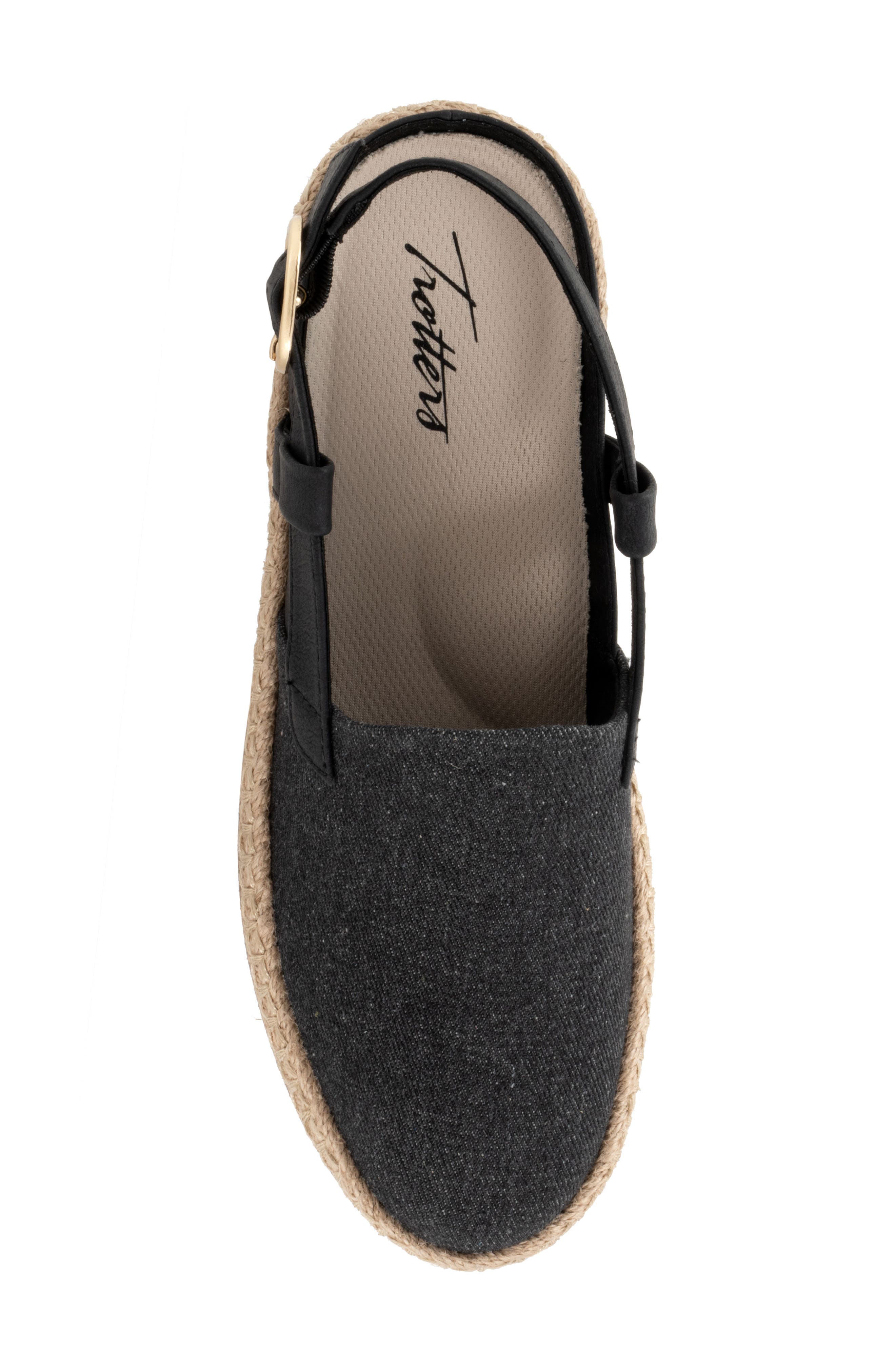 Trotters Paisley Slingback Espadrille Flat - Multiple Widths Available, Alternate, color, Black Textile