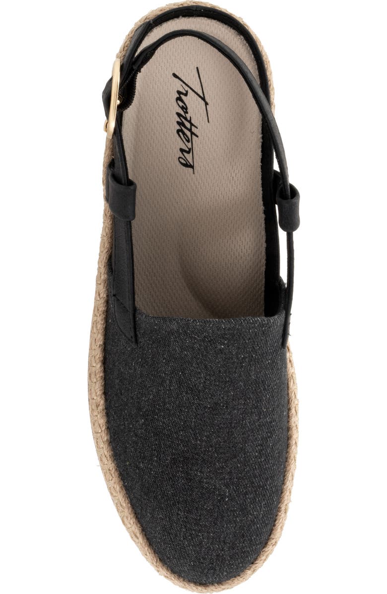 Trotters Paisley Slingback Espadrille Flat - Multiple Widths Available, Alternate, color, Black Textile