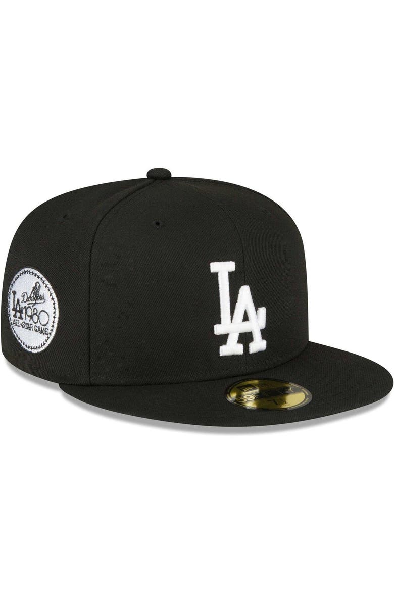 New Era Men's New Era Black Los Angeles Dodgers Sidepatch 59FIFTY Fitted Hat, Main, color, 
