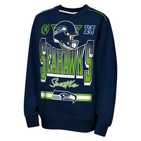 Youth Outerstuff College Navy Seattle Seahawks Run & Gun Fleece Sweatshirt