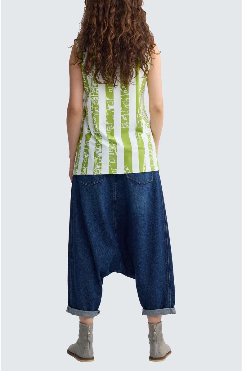 LUUKAA Ondine Striped High-Low Top, Alternate, color, Lime