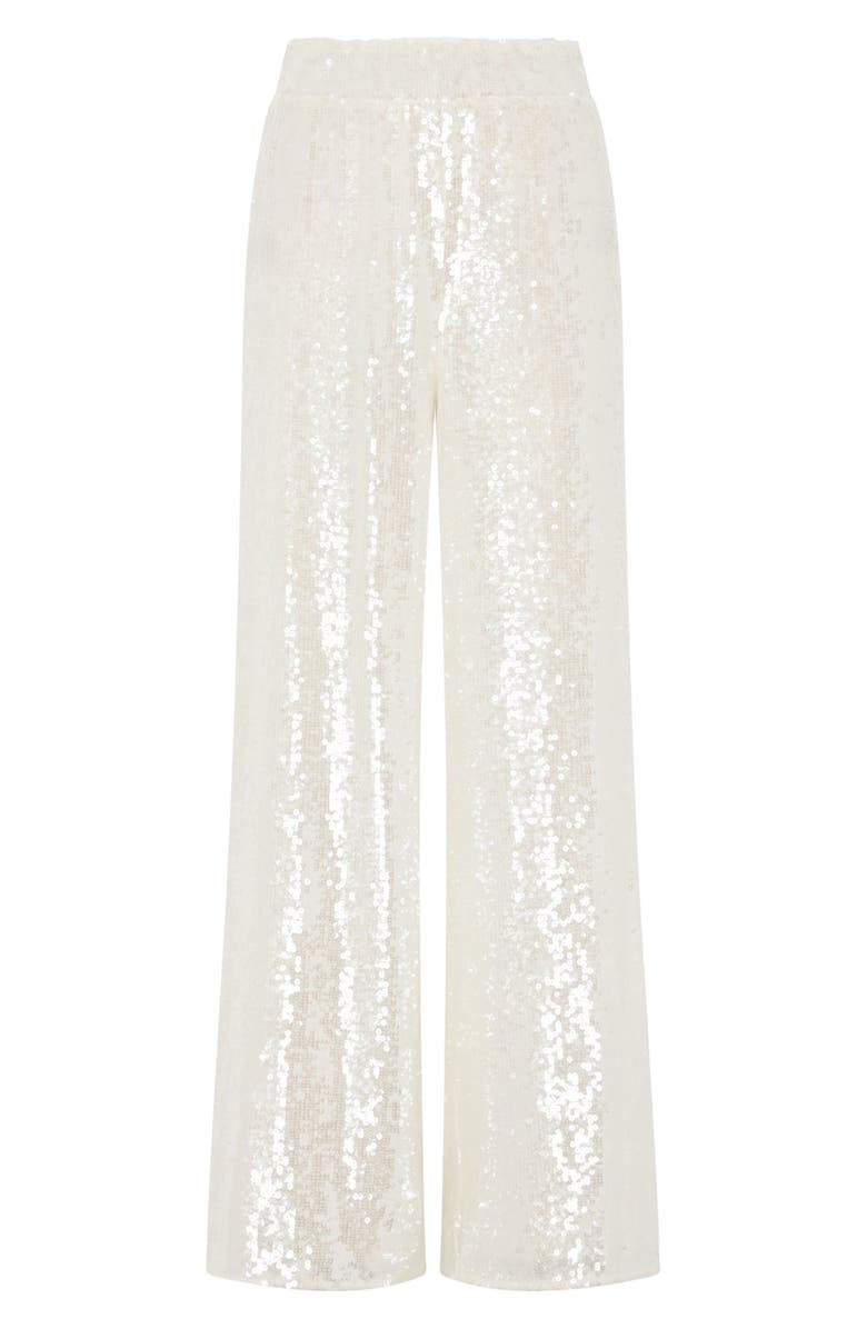 Milly Reed Sequin Pants, Alternate, color, White