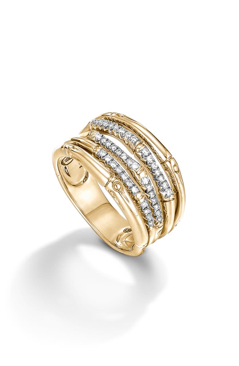 John Hardy Bamboo Diamond Ring, Main, color,