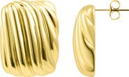 Adornia Rectangle Wavy Stud Earrings