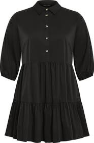 City Chic Vanessa Tiered Shirtdress