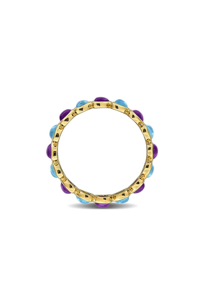 Blue Topaz & African Amethyst Heart Eternity Band Ring, Alternate, color, PURPLE MULTI