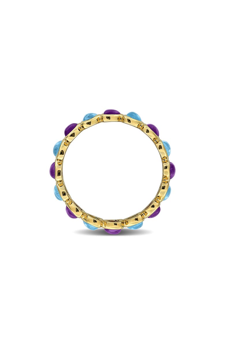 DELMAR Blue Topaz & African Amethyst Heart Eternity Band Ring, Alternate, color, Purple Multi