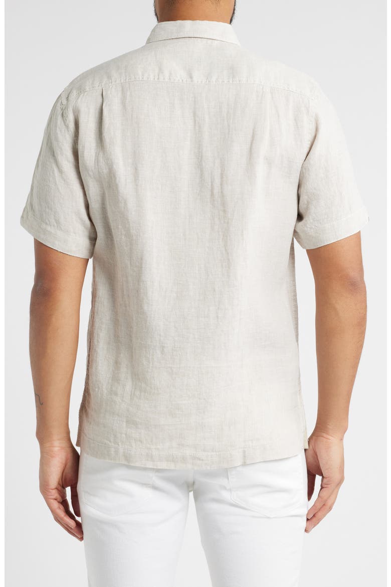 Paradise Breezer Short Sleeve Linen Button-Up Shirt, Alternate, color, NATURAL