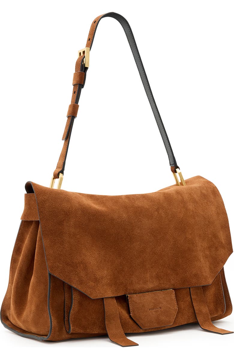 AllSaints Ursa Nubuck Leather Satchel, Alternate, color,