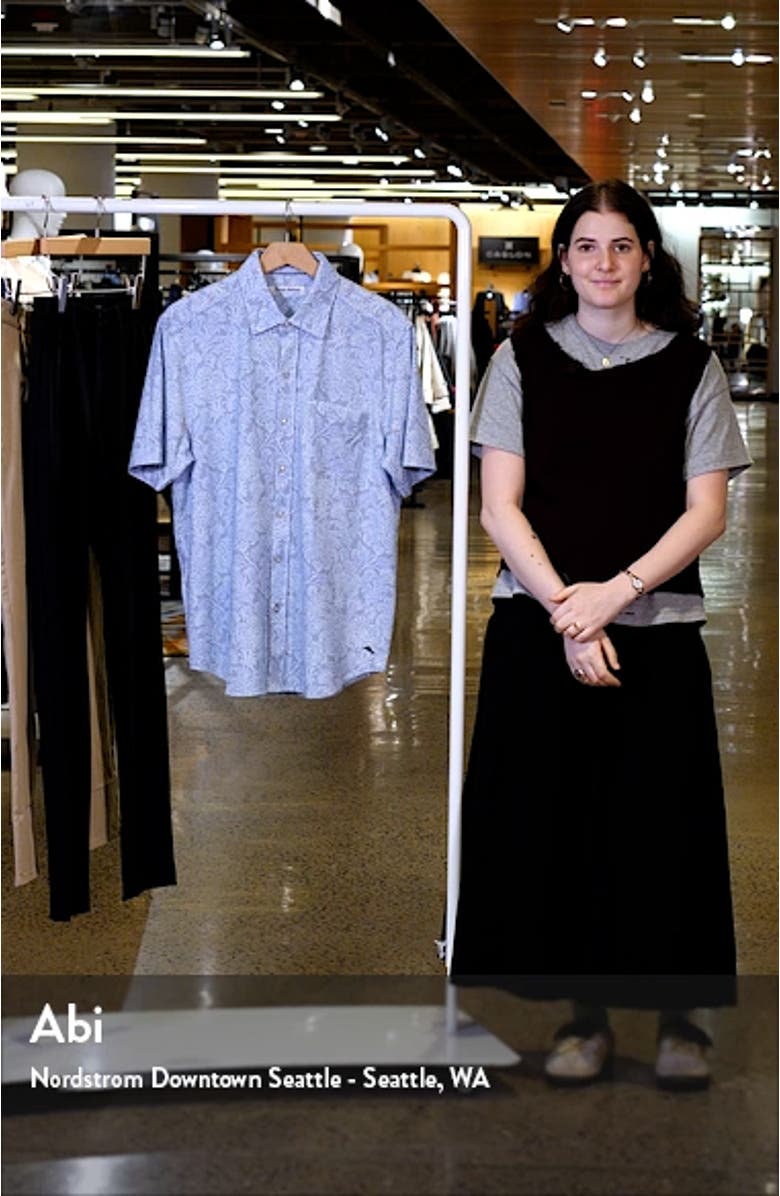 San Lucio Soirée Supima<sup>®</sup> Cotton Blend Short Sleeve Button-Up Shirt, sales video thumbnail