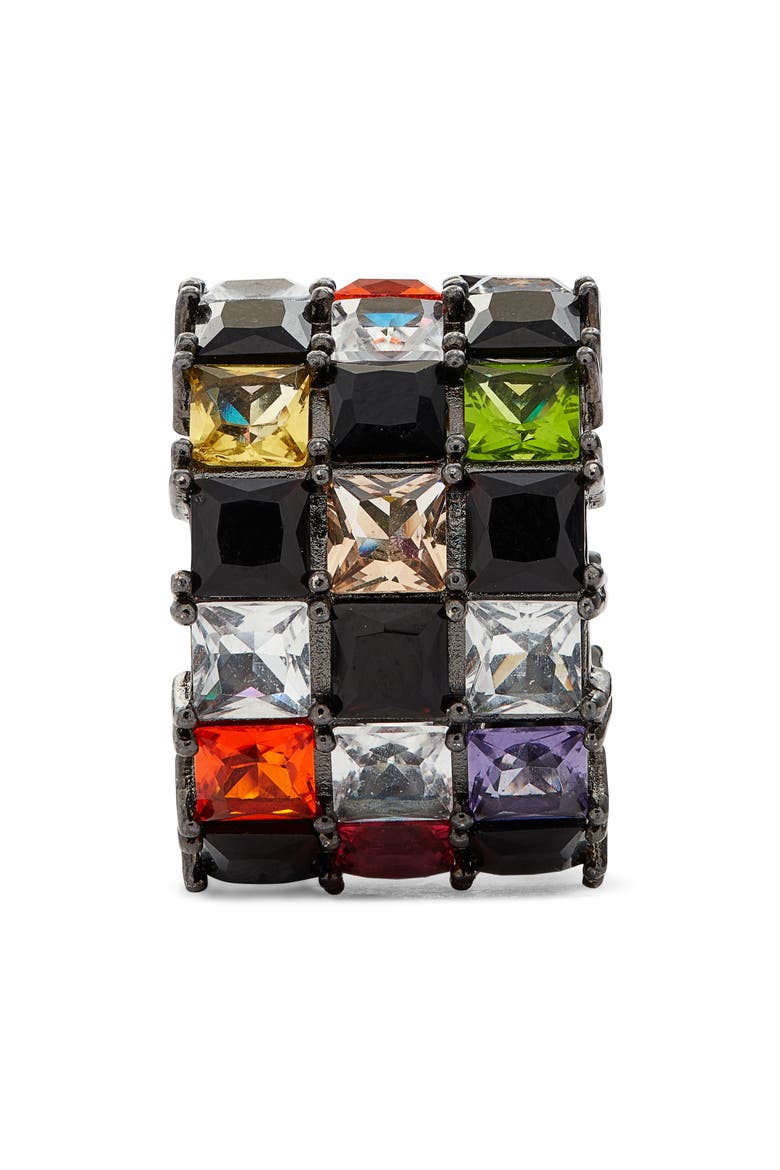 Checkerboard Crystal Ring, Alternate, color, MULTI