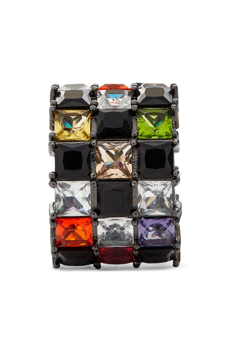 Kurt Geiger London Checkerboard Crystal Ring, Alternate, color,