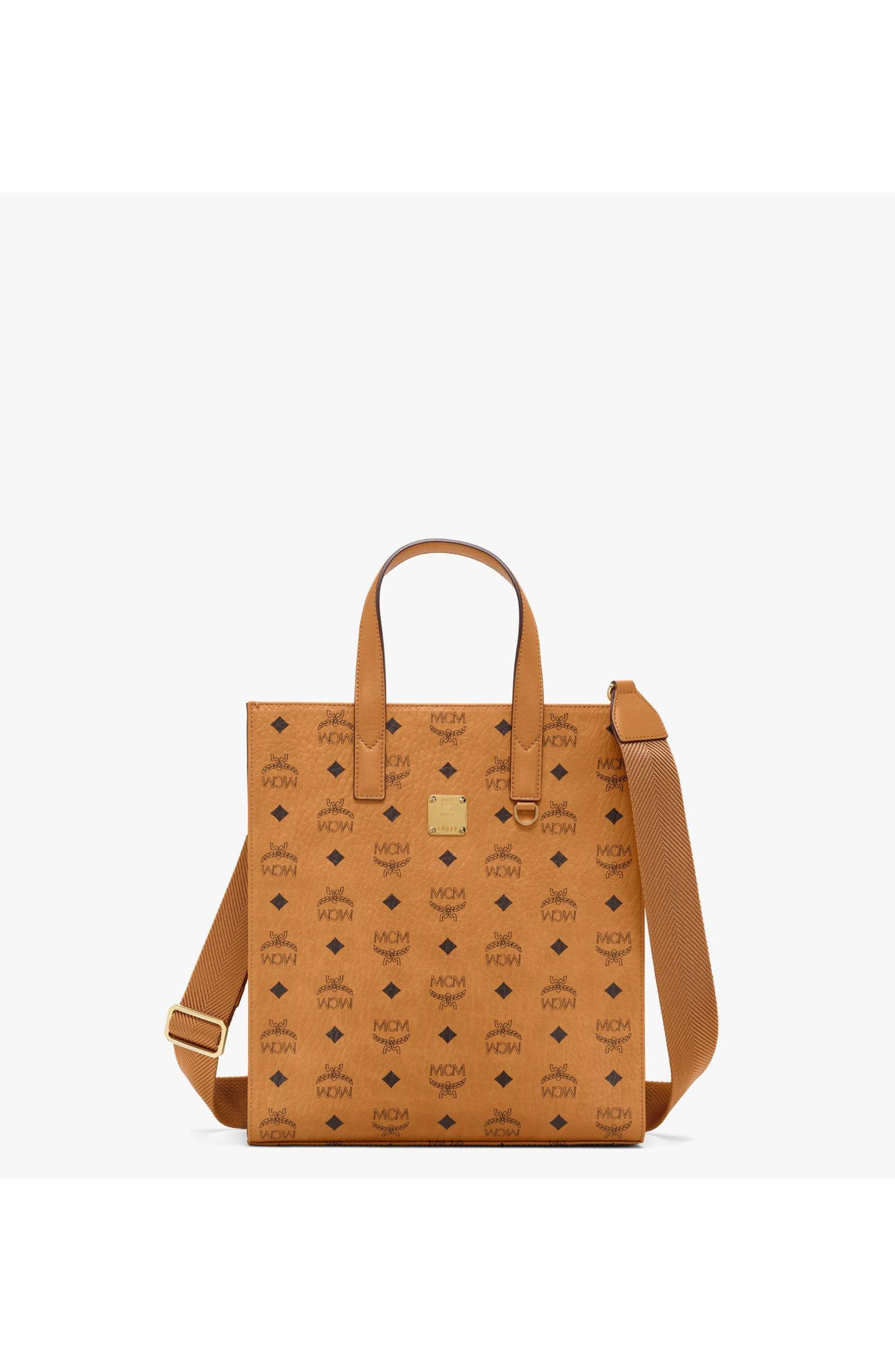 MCM Aren Tote in Visetos, Main, color, Cognac