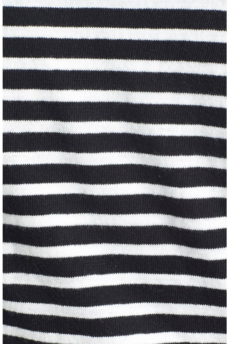 Knit One-Button Blazer, Main, color, BLACK- IVORY STRIPE
