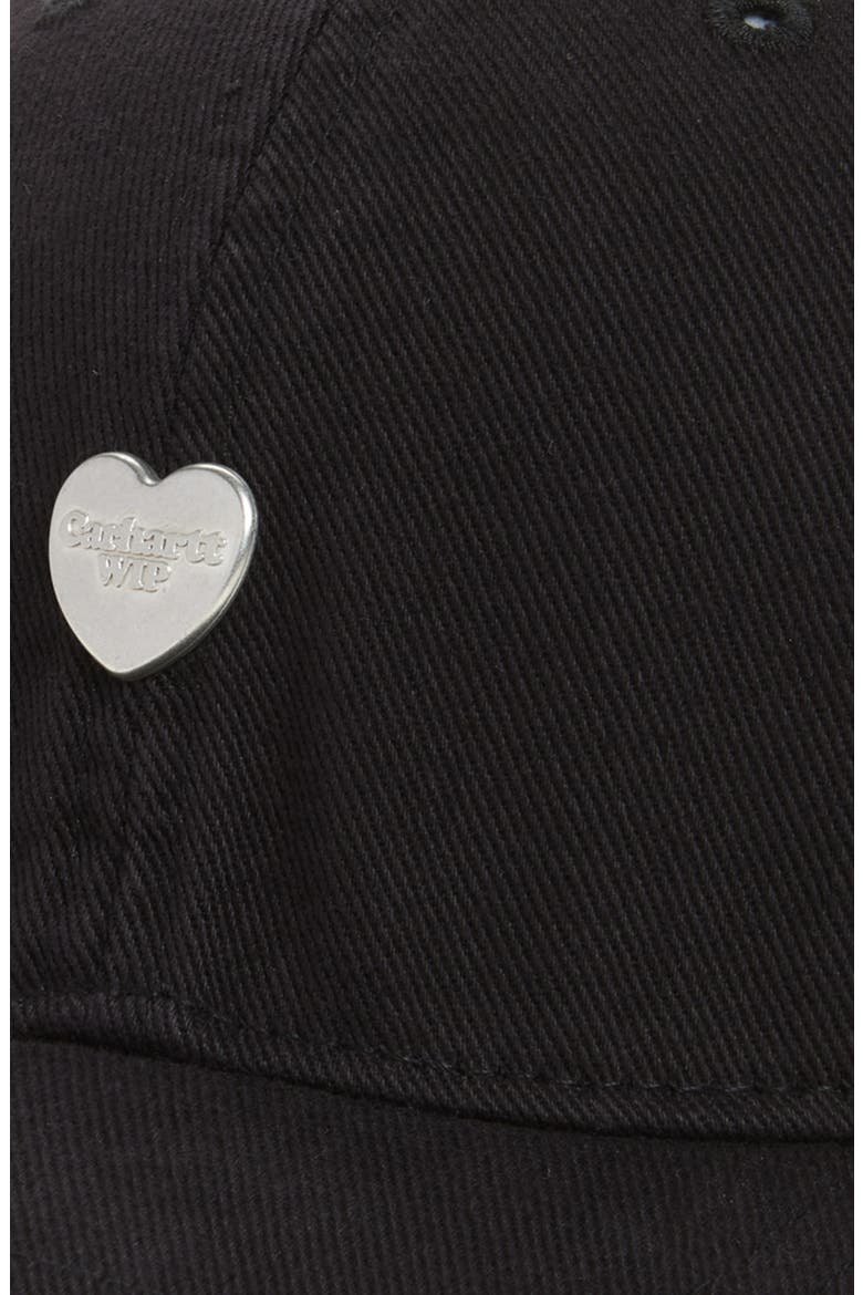 Heart Adjustable Cotton Twill Baseball Cap, Alternate, color, BLACK / BLACK