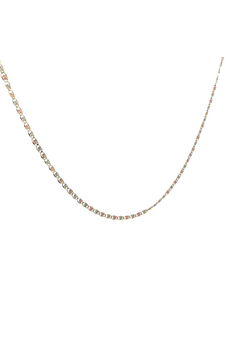 14K Tri Color Gold Valentino Heart Link Necklace, 20"  2.6mm, Alternate, color, YELLOW