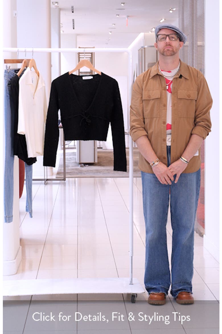 Crop Pointelle & Rib Sweater video
