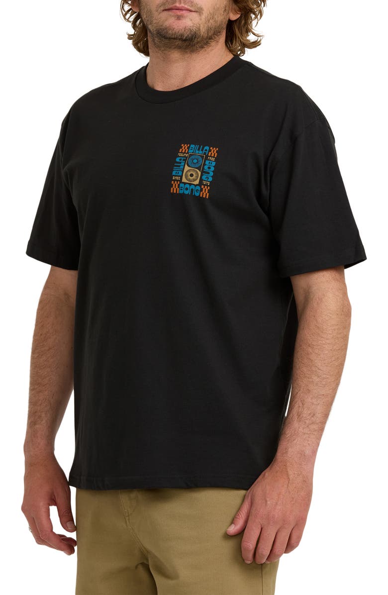Billabong Solar Regular Cotton Graphic T-Shirt, Alternate, color, Washed Black
