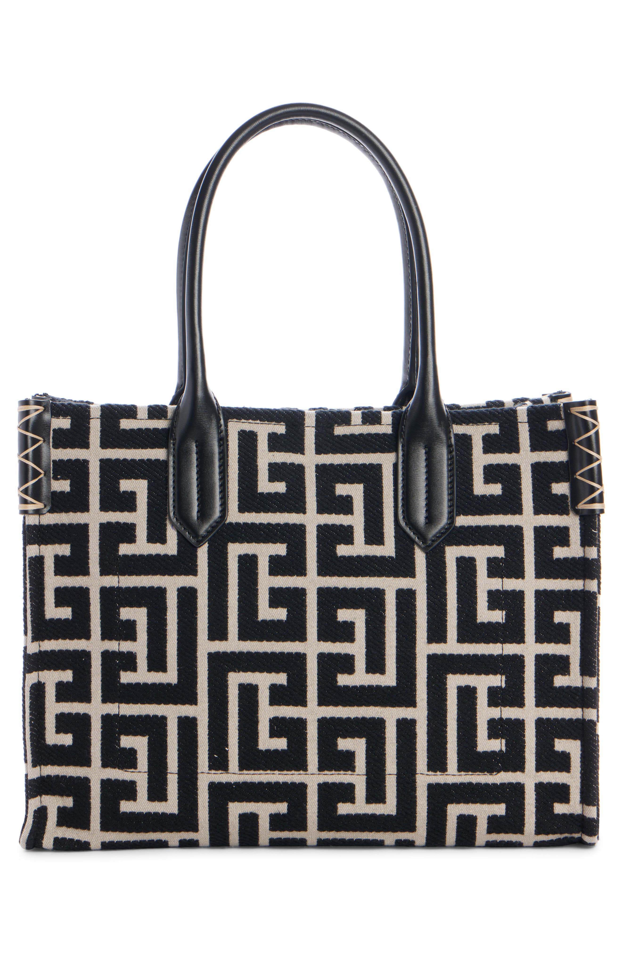 Balmain B-Army 36 Embroidered Canvas Shopper Tote, Alternate, color, 