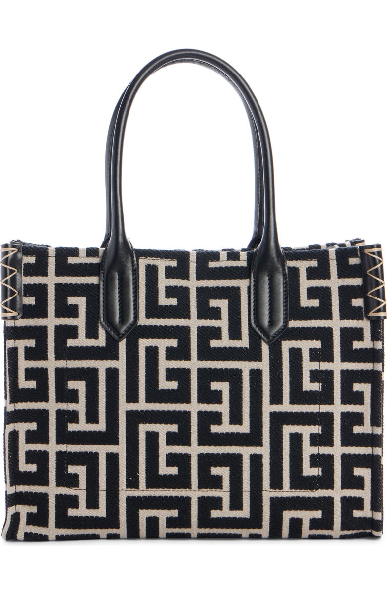 Balmain B-Army 36 Embroidered Canvas Shopper Tote, Alternate, color,