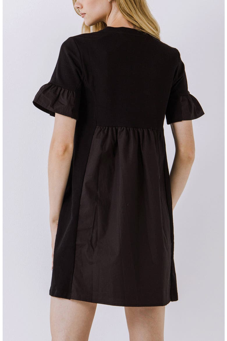 Solid Minidress, Alternate, color, BLACK