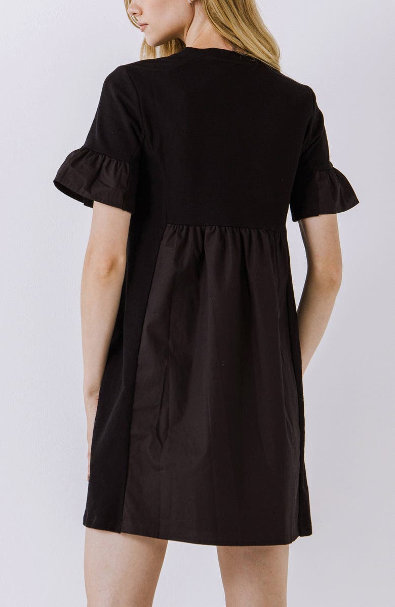 English Factory Solid Minidress, Alternate, color, Black