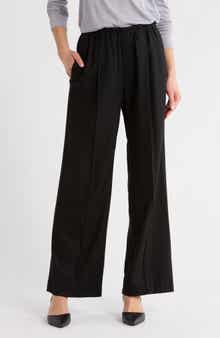 Vince Brushed Flannel Wide Leg Pull-On Pants