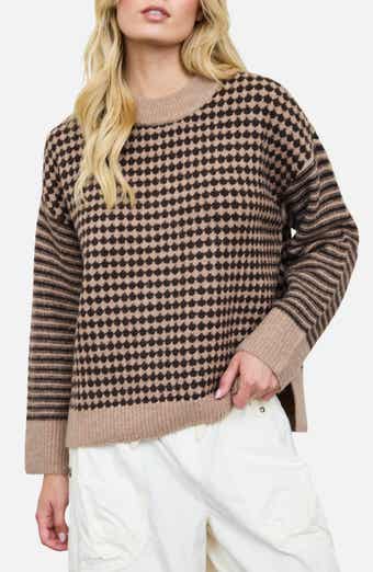 Houndstooth Stripe Sweater
