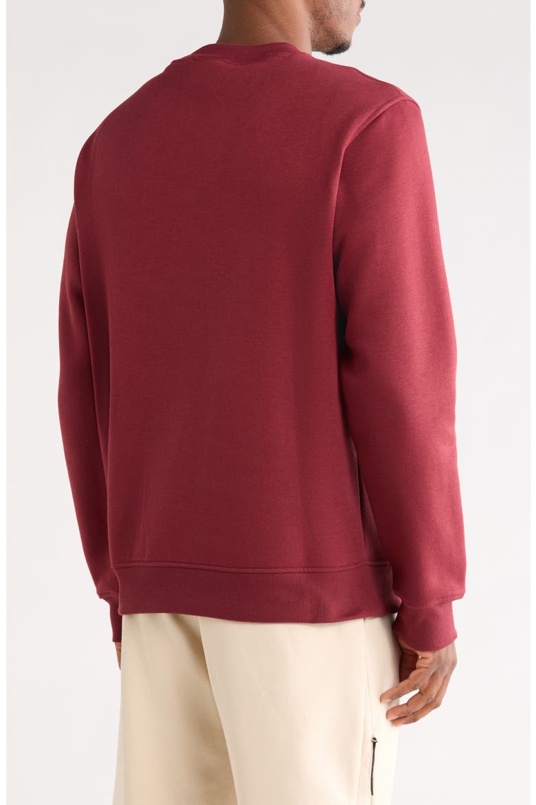 Sport Core Brushed Crewneck Sweatshirt, Alternate, color, BURGUNDY