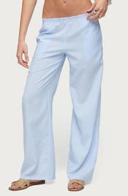 EDIKTED Cersei Stripe Low Rise Straight Leg Pants