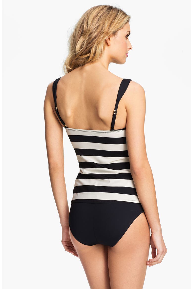 Stripe Tankini Top, Alternate, color, BLACK/ CREAM